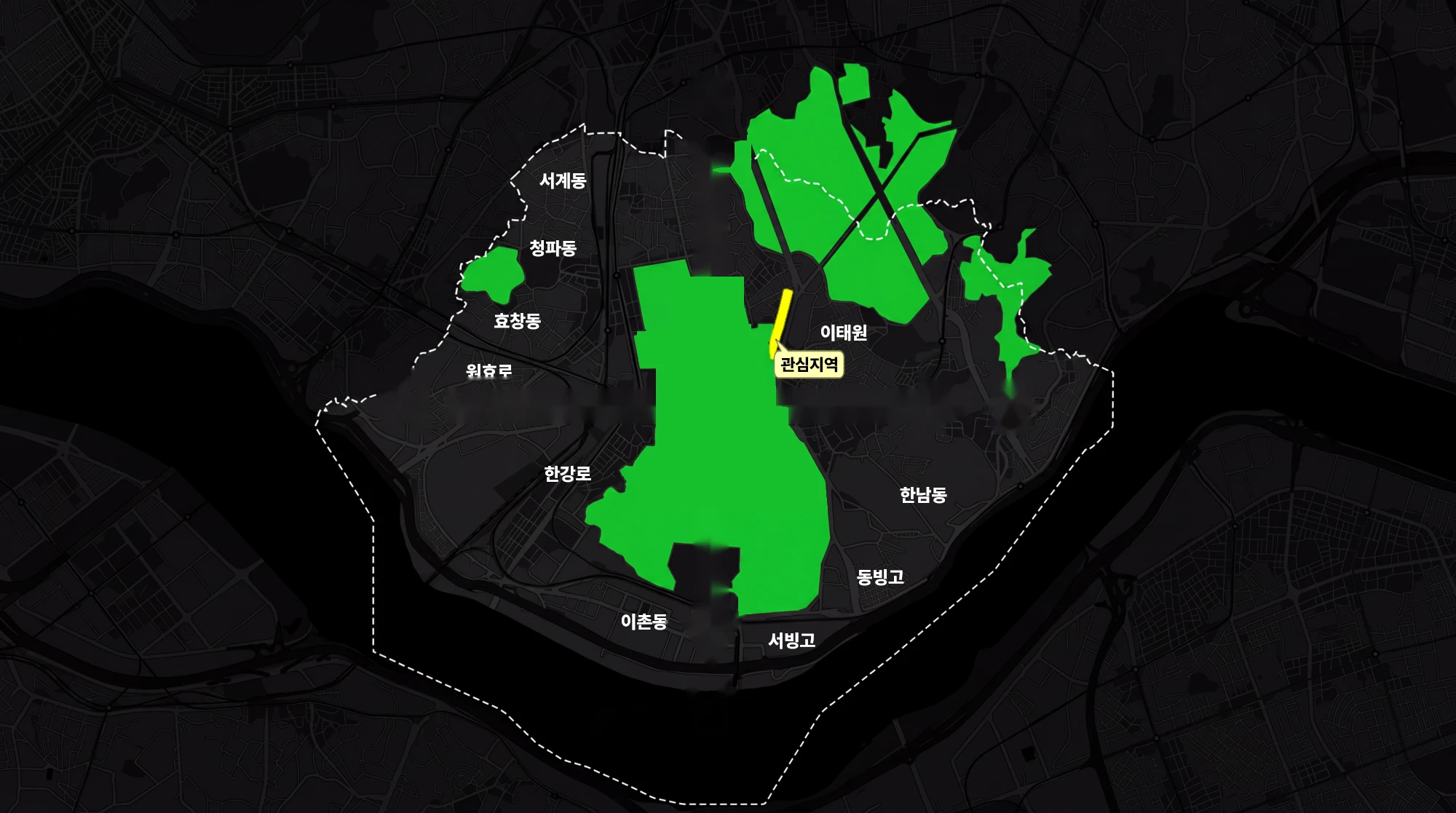 용산 방위별 상급지 지도