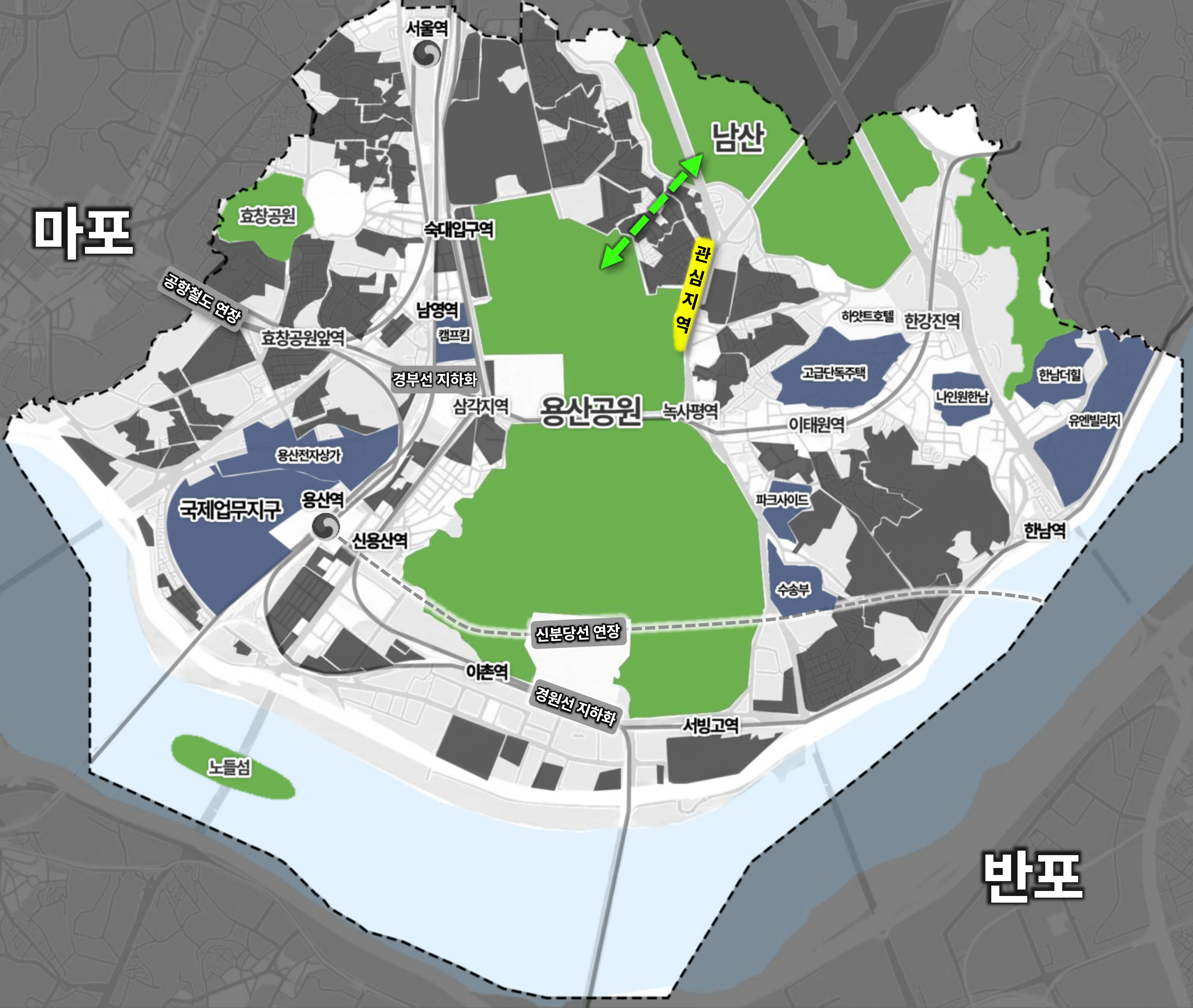 용산 개발 총괄도